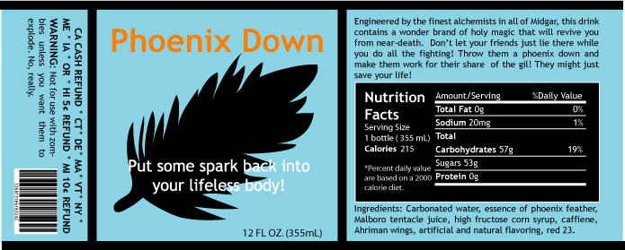 Phoenix Down bottle design