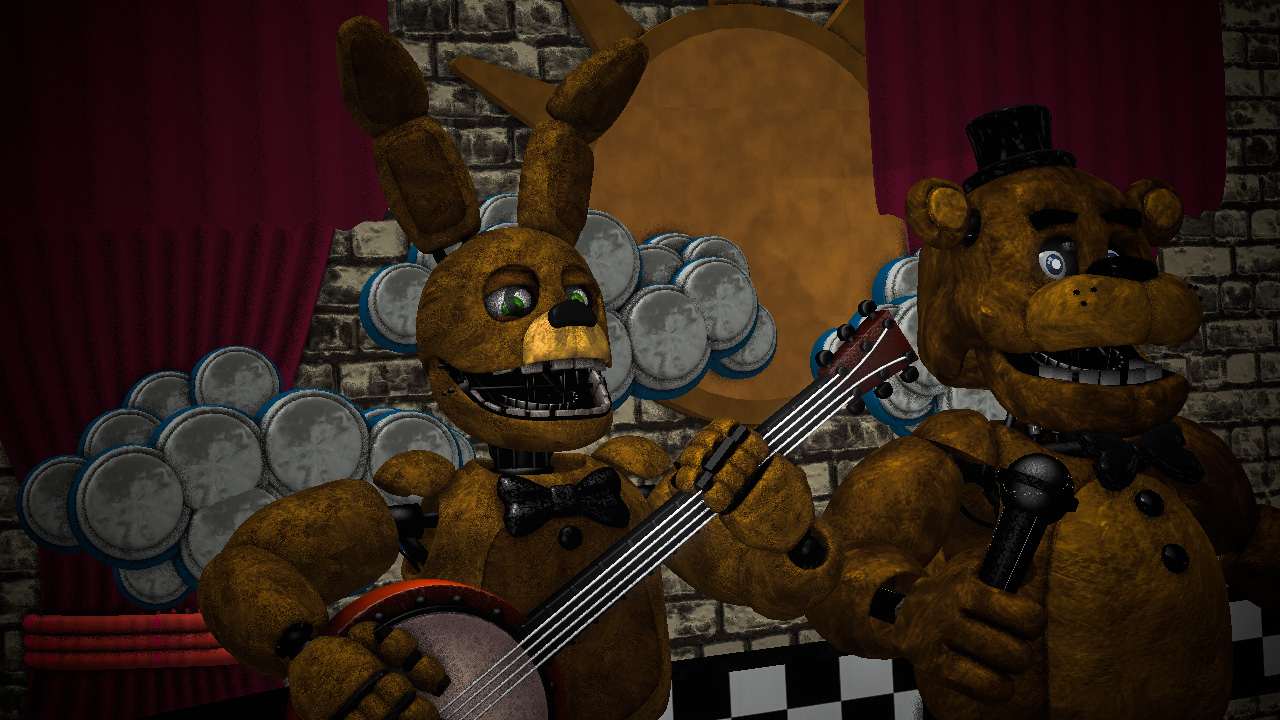 Fredbear's Family Diner! Fredbear - The Singer bear and his best friend  Spring Bonnie - The Guitarist! (Models by Iliar Mubarakov and Aleskander  Voznyuk) : r/fivenightsatfreddys