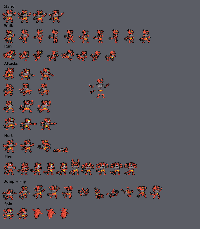 Incineroar Sprite Sheet