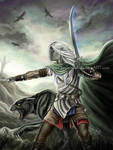 Drizzt and Guenhwyvar by keelerleah