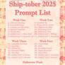 Ship-Tober 2025 | Prompt List