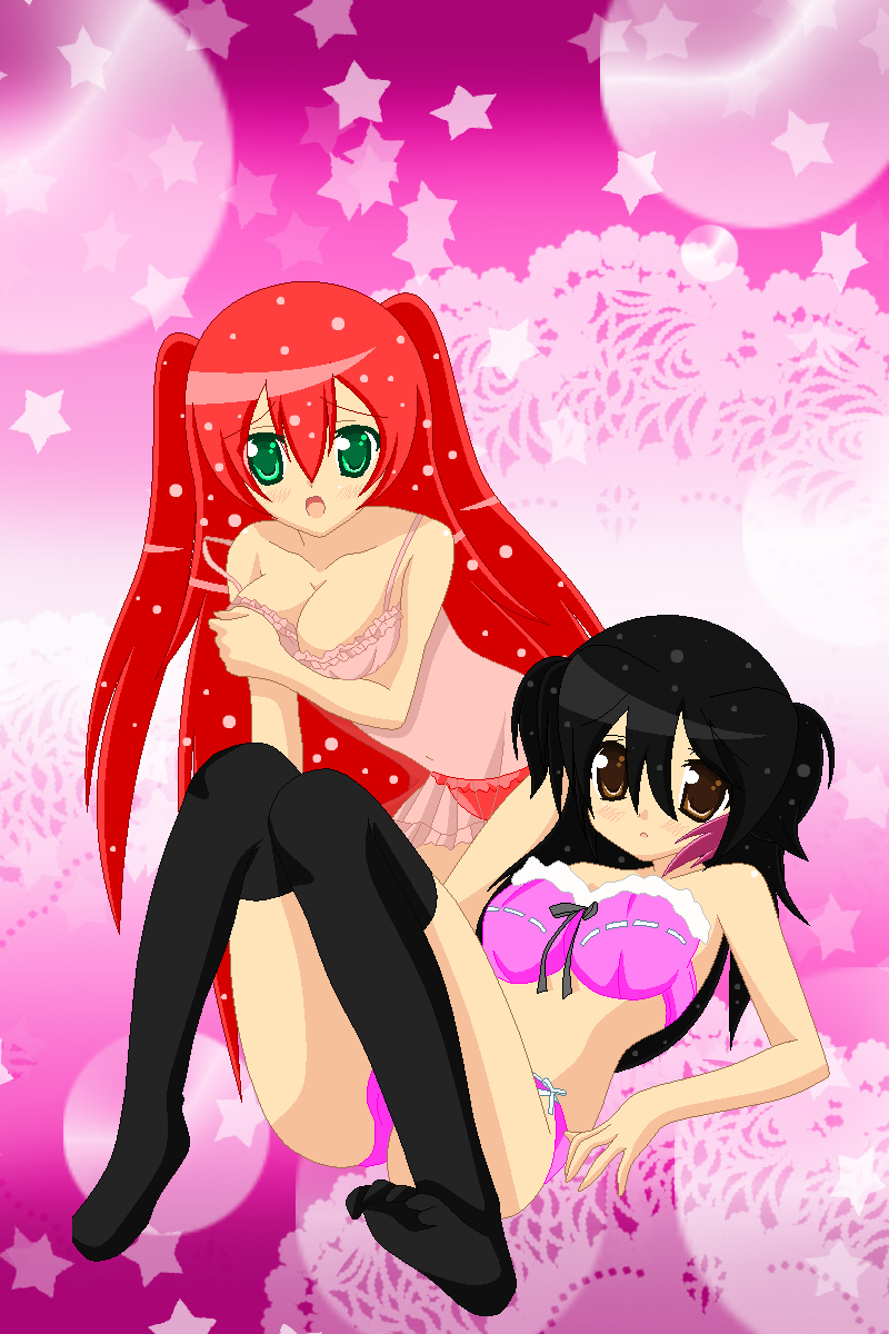 Kamine and Candy in lingeries