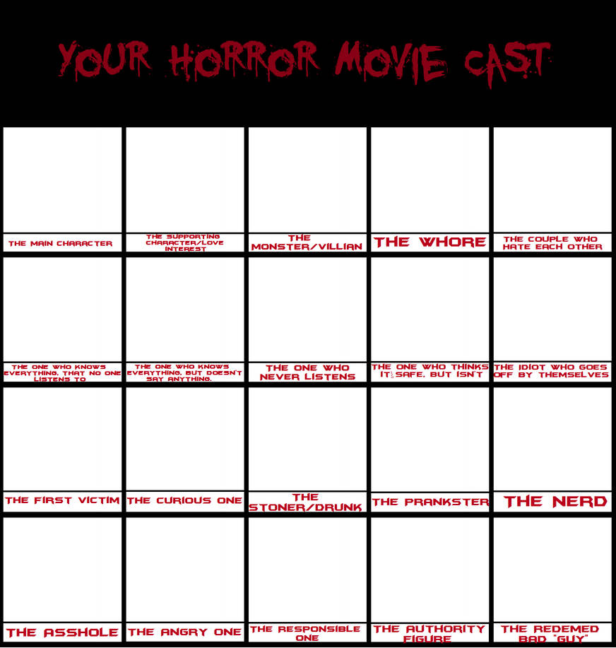 Your Horror Movie Cast meme by 300bulletproof on DeviantArt
