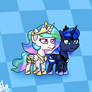 Serious chibi princesses