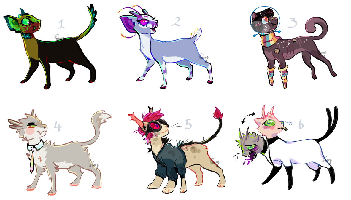 Alien Cat Adoptables CLOSED by pollovy Alien Cat Adoptables CLOSED by pollovy