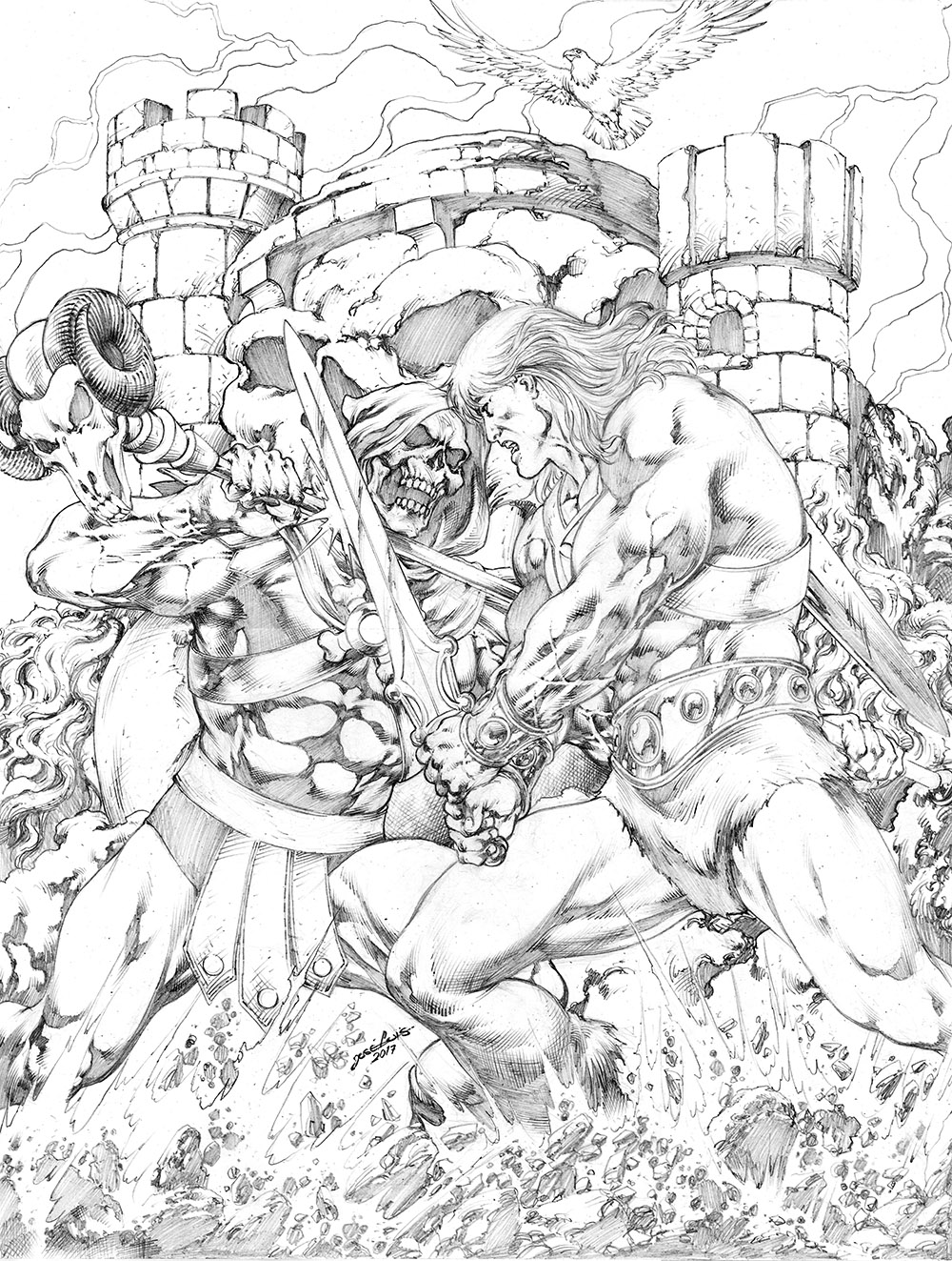 Commission He-man vs Esqueleto JL