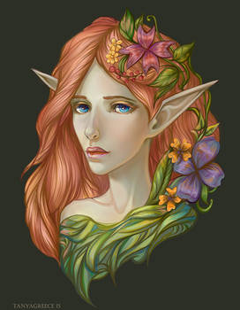 Elf in flowers