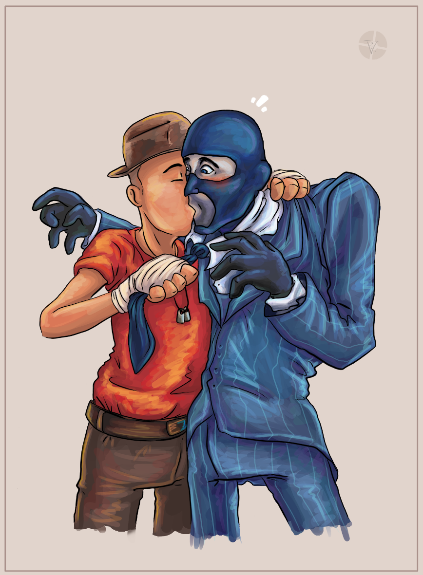 Kiss Red Scout X Blu Spy By Chuchucolate On Deviantart