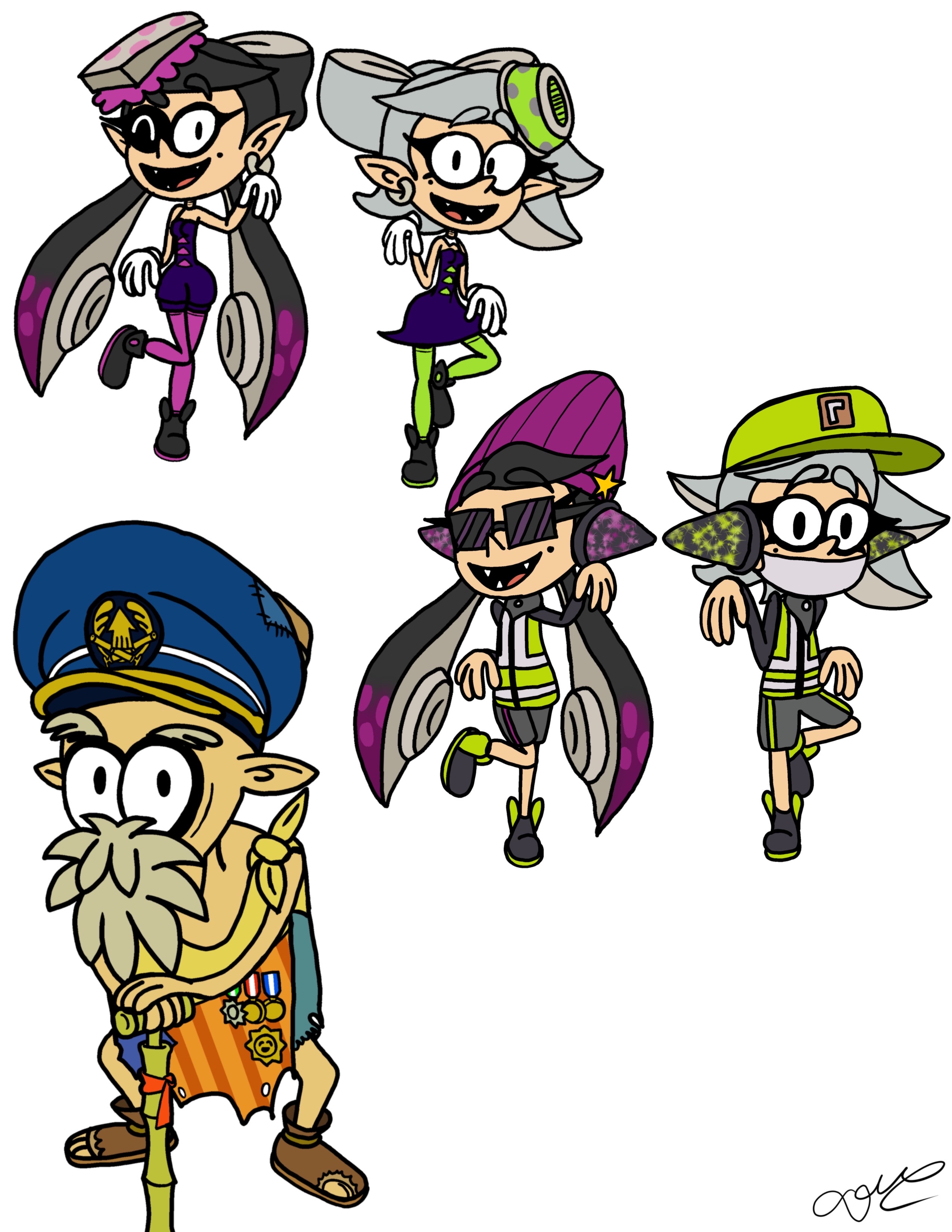 Captain Cuttlefish and the Squid Sisters by admiralDT8 on DeviantArt
