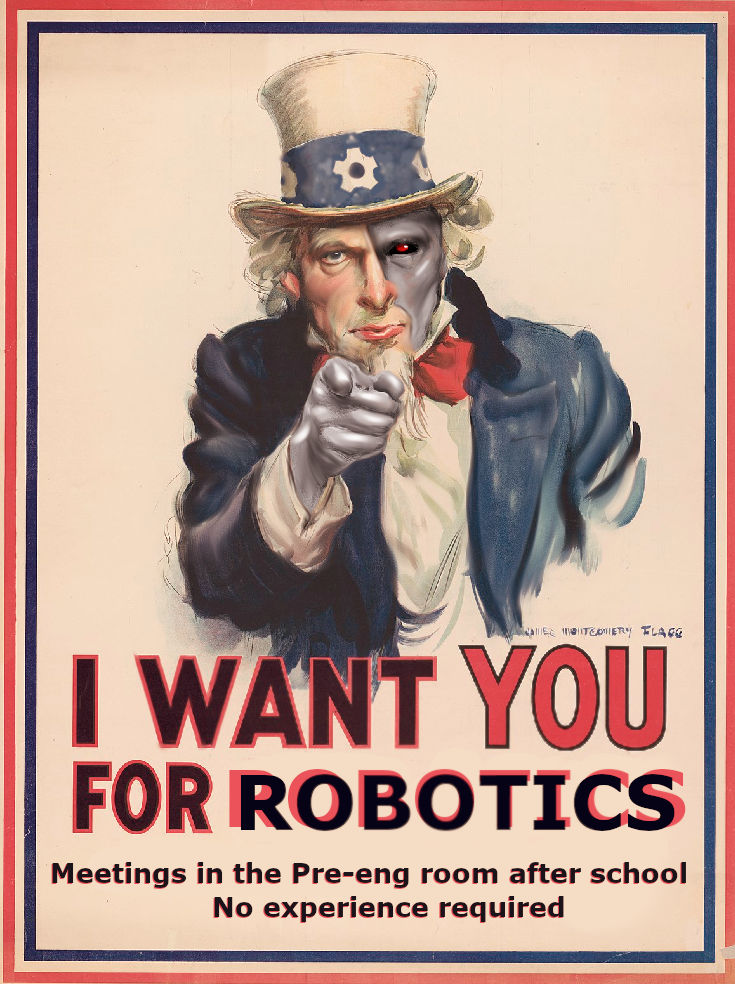 First Robotics Poster Robotics club posters by TheGrimmWorkshop on DeviantArt