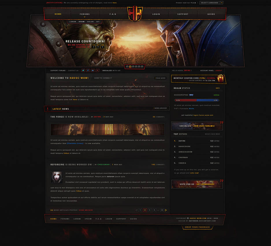 Havoc WoW - Grunge Gaming Design by ZafireHD
