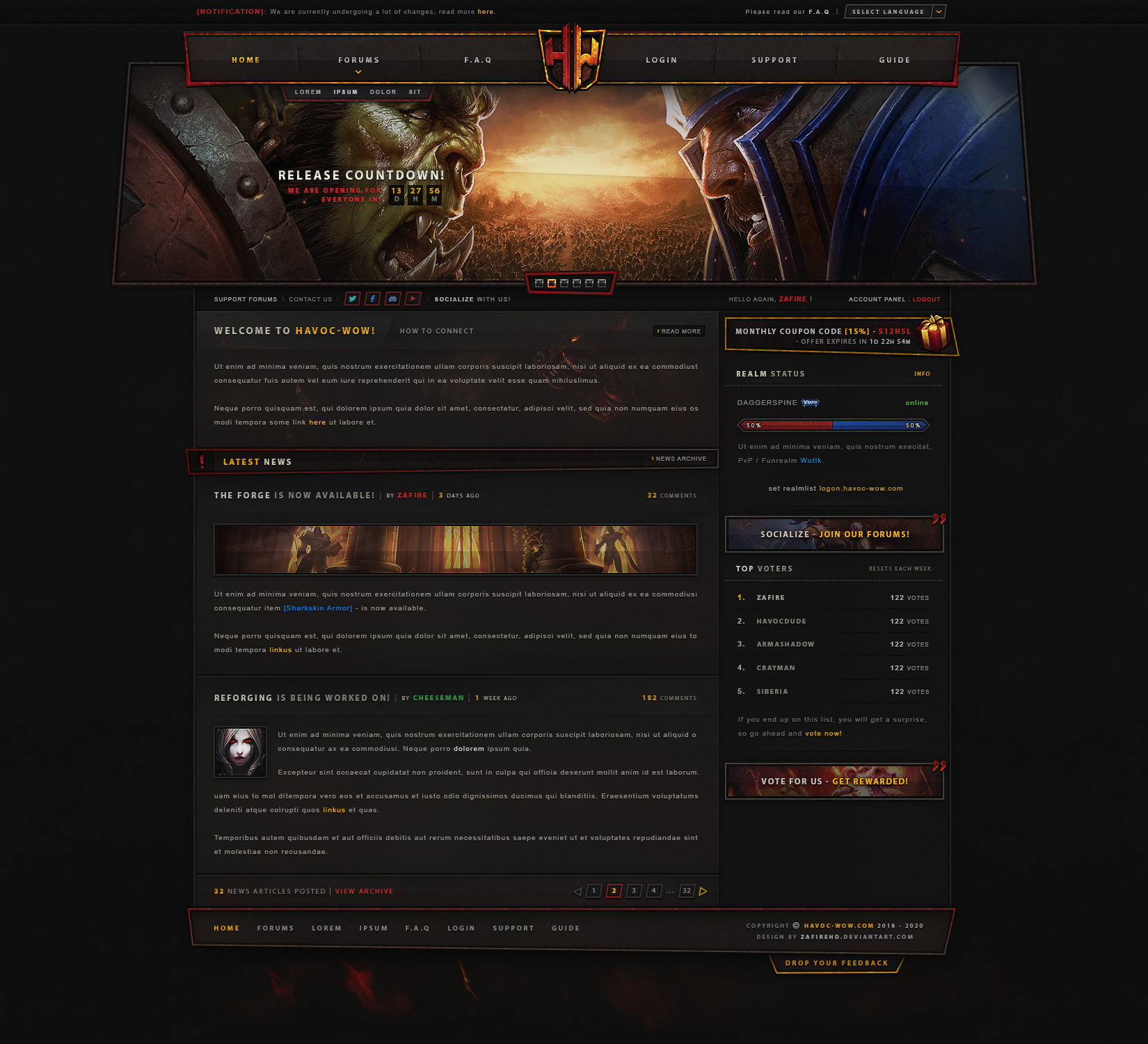 Havoc WoW - Grunge Gaming Design by ZafireHD