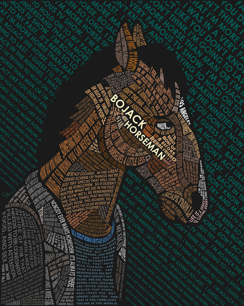 Bojui Lettering Bojack Typography Portrait by JillGiovanni on DeviantArt