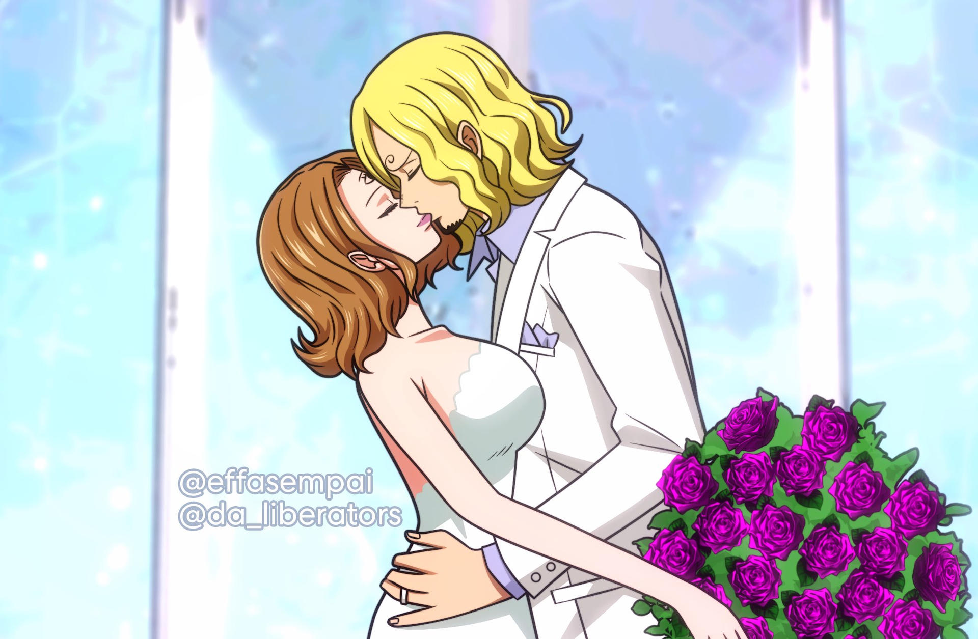 Let's get married! Sanji hugs Pudding - One Piece 810 
