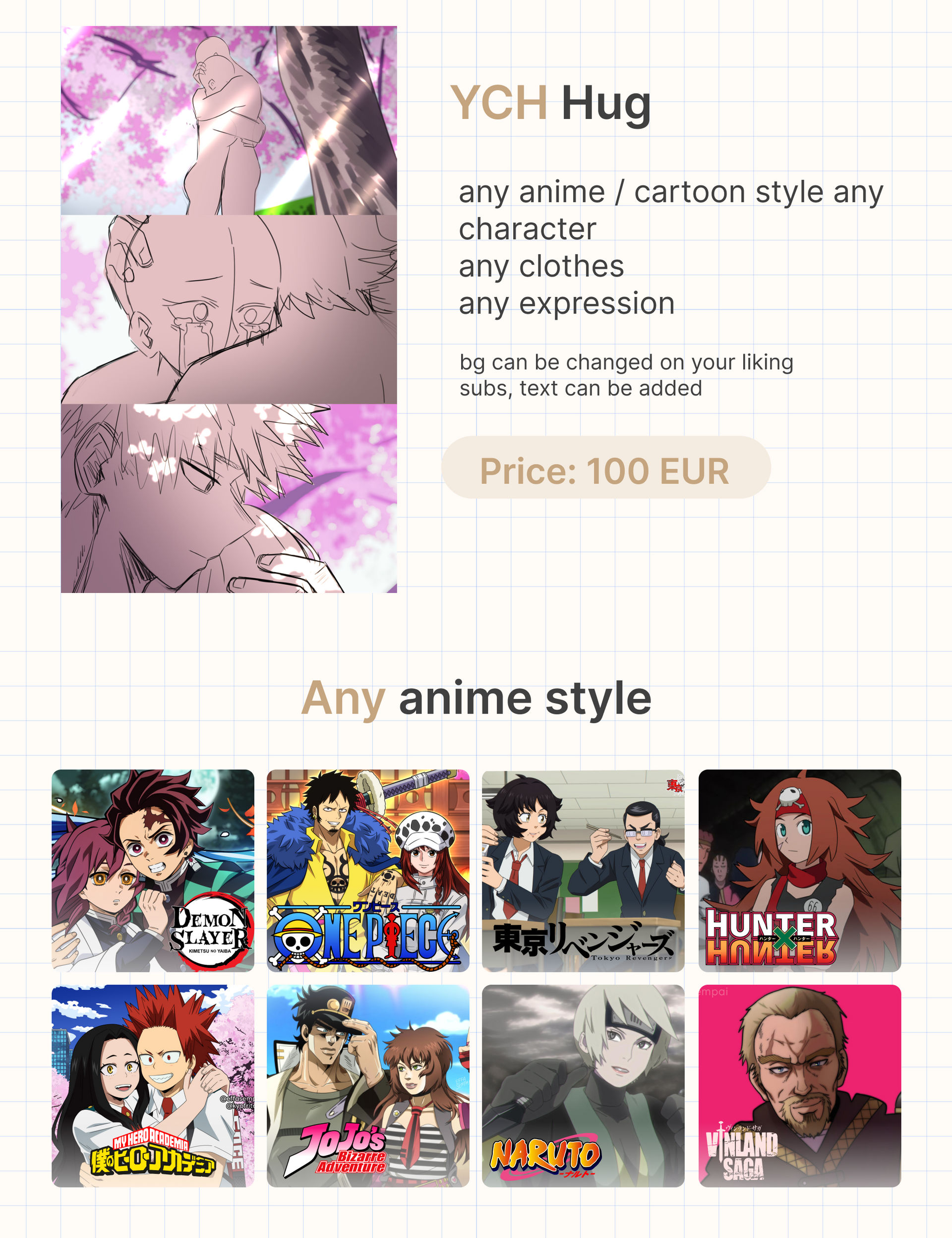 YCH Hug | BNHA MHA KNY One Piece JJBA by effasempai on DeviantArt