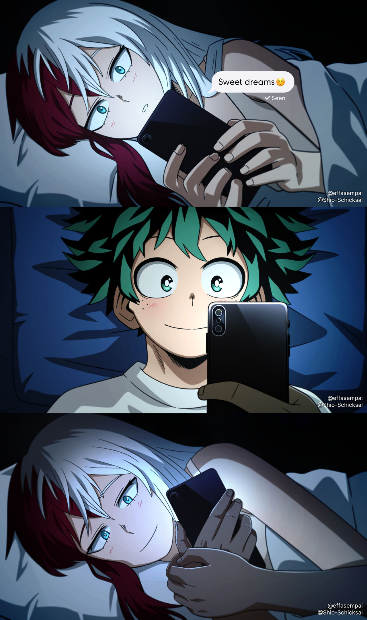 BNHA YCH: Sweet message Izuku Midoriya x OC by effasempai on DeviantArt