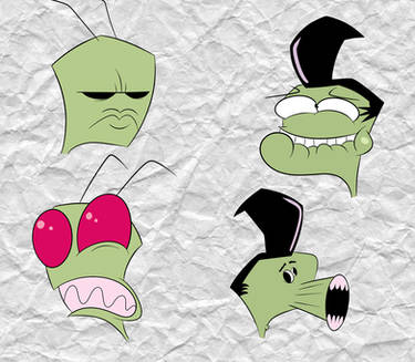 Invader Zim Head Doodles #2