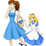 AT: Jo as Dorothy and Amy as Alice