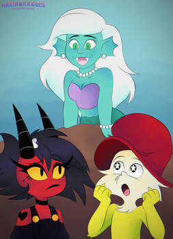 (Art Trade) Crime Fighters Meeting a Mermaid