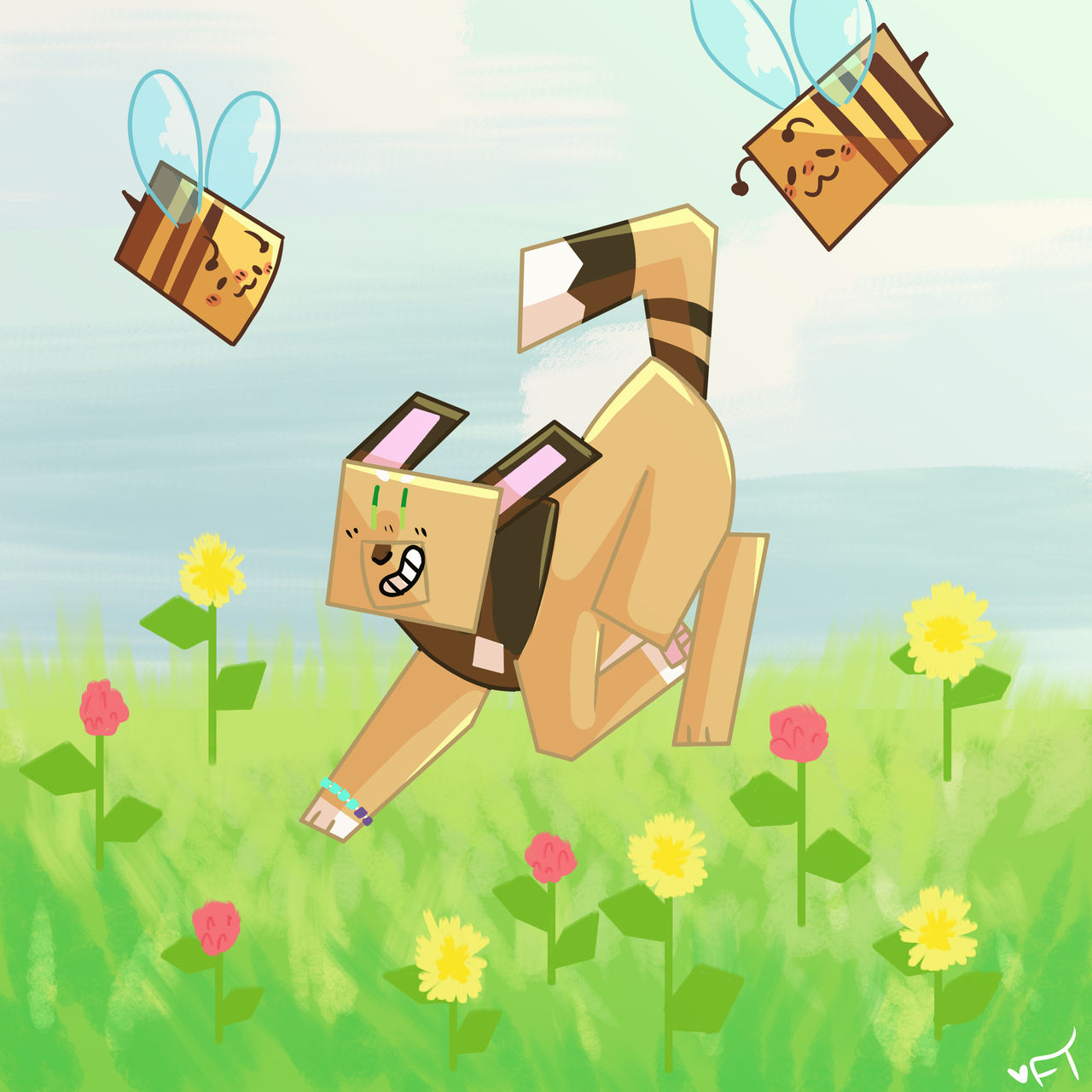 Minecraft Bee Deviantart minecraft bees by ForrestTea on DeviantArt