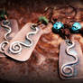 hand forged copper earrings