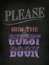 Guest Book Chalk Text