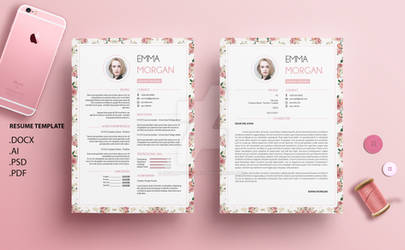 Vintange Floral Ver 2 Resume Template