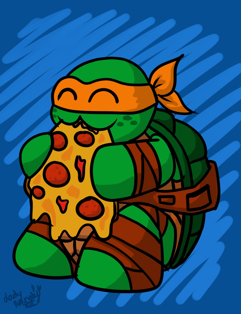 Chibi Mikey Pizza Nom