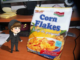 Chibi John and corn flakes