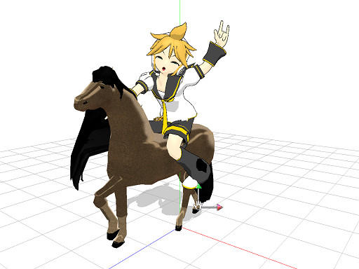MMD Len rides a pony by Cold-Calico on DeviantArt