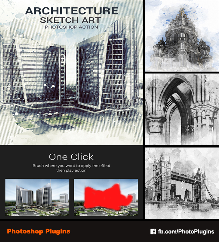 architecture sketch art photoshop