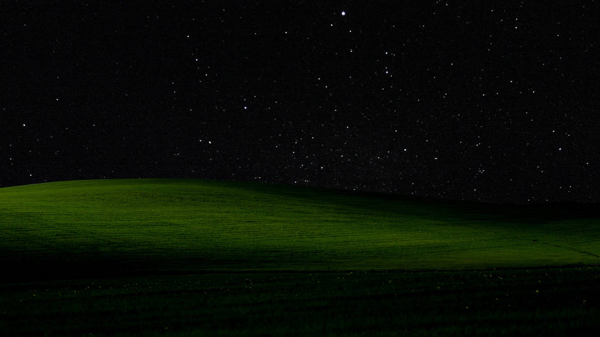 Xp star 06. Ночное поле. Зеленая ночь. Обои Windows XP. Безмятежность 4к.