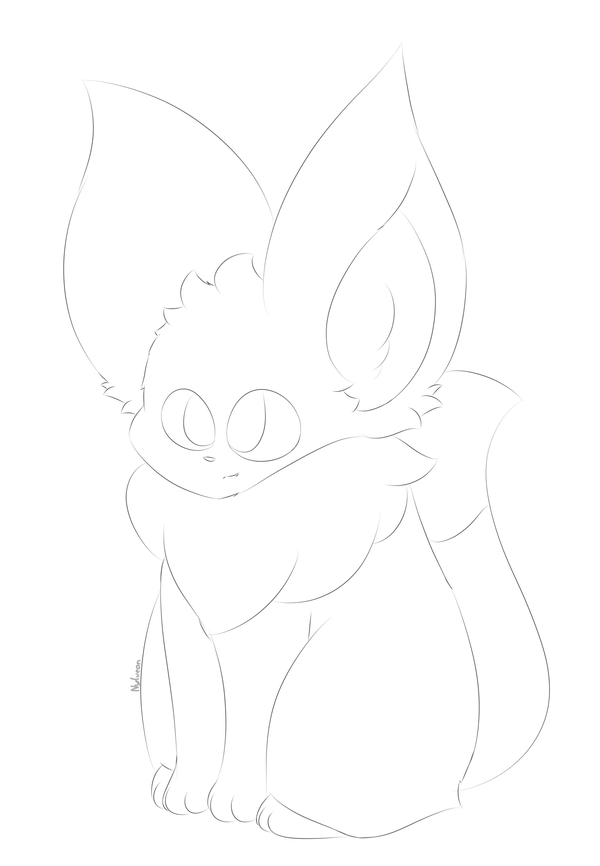 Eevee Lineart. by Nylveon on DeviantArt