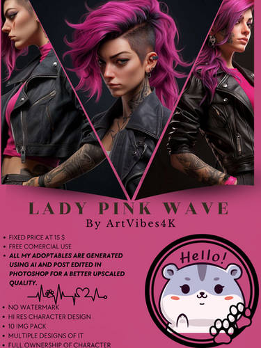 Lady Pink Wave - 10 IMG Pack