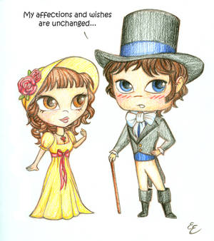 Chibi Darcy and Lizzy