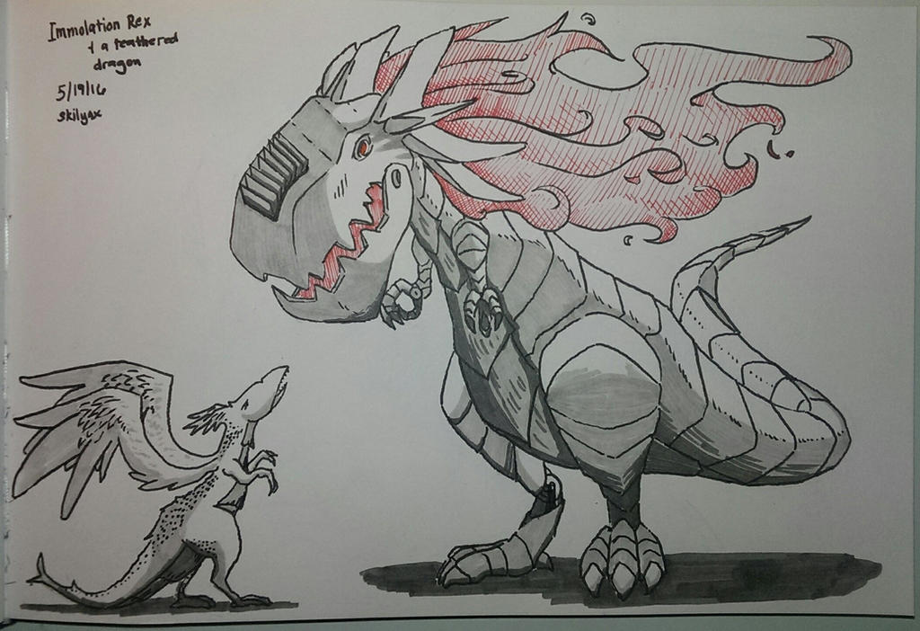 Inclemitite Rex R Doodle 4 Fun - Immolation Rex and his friend by Skilynx on DeviantArt