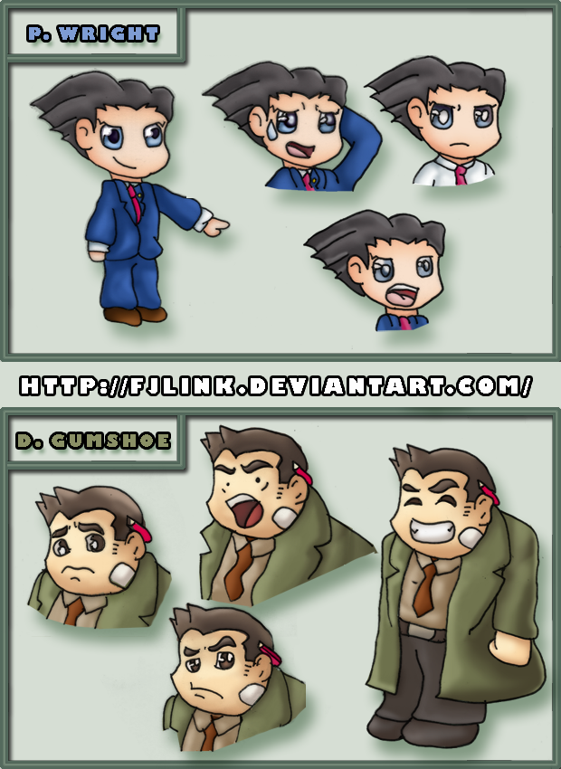 PW Chibis: Wright and Gumshoe