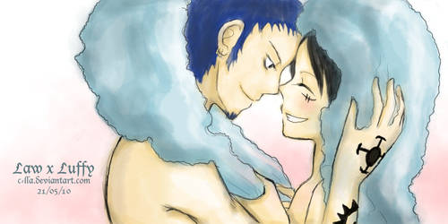 Law x Luffy - After Bath