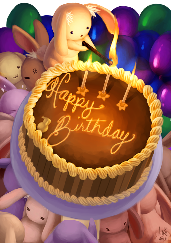 Original - Bunny Birthday Card