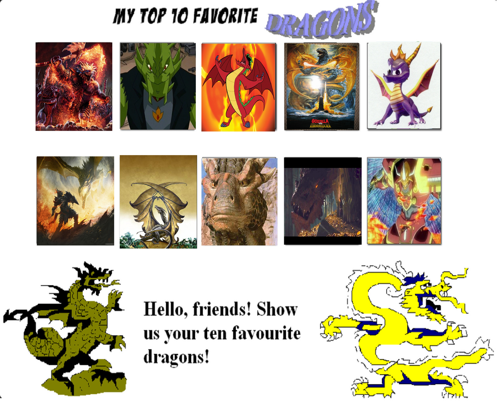 CrazyGamerDragon64's Top 10 Favorite Dragons