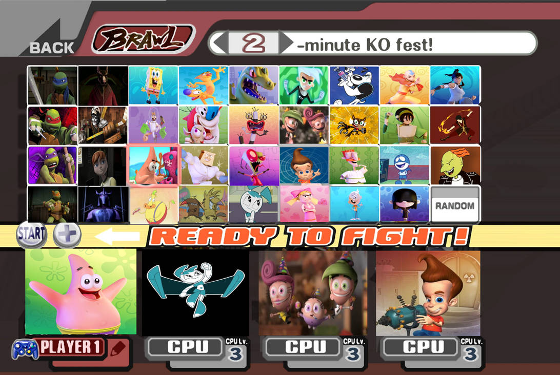 Nickelodeon All Star Brawl Updated Roster by CrazyGamerDragon64 on