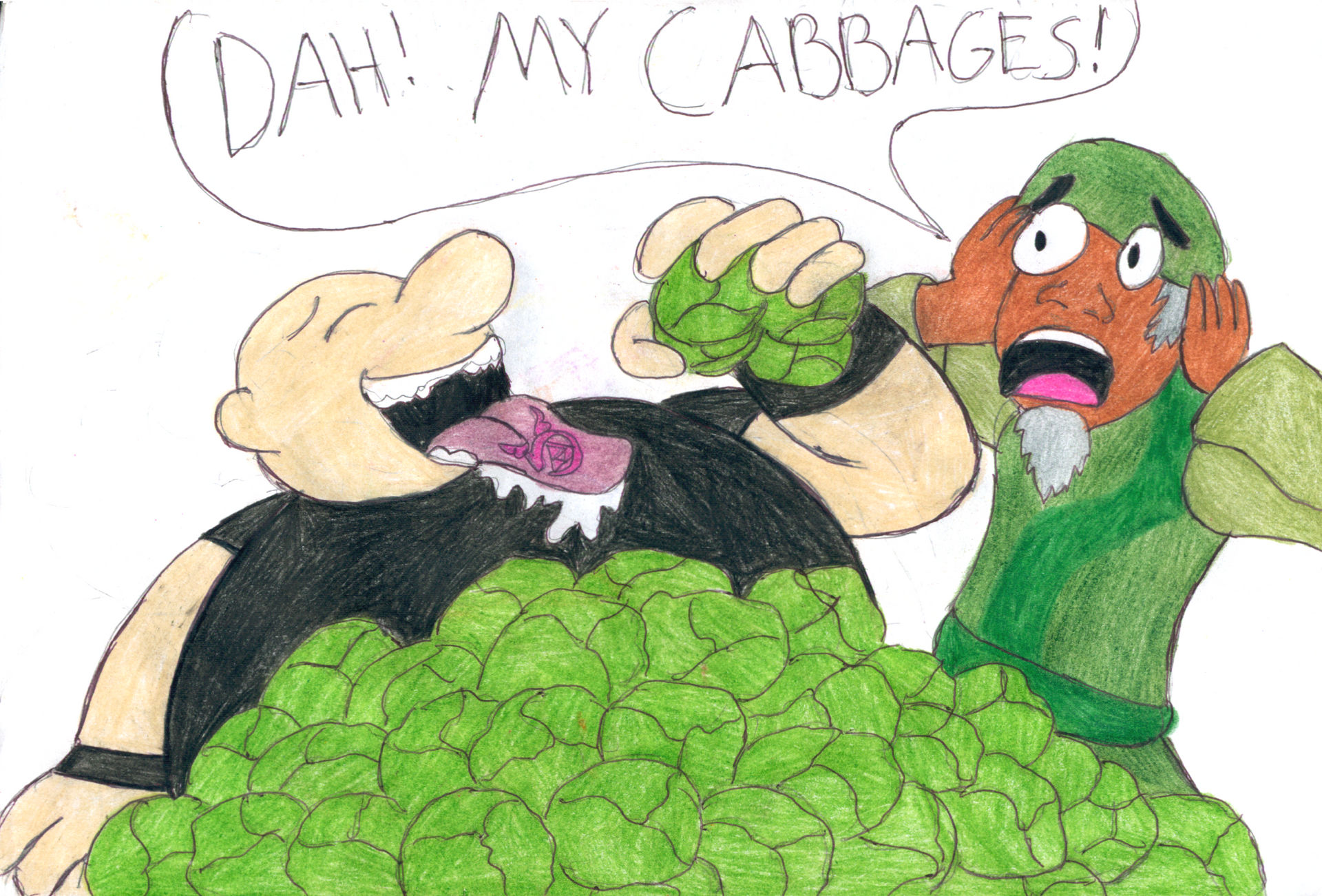 Freaky Cabbage MY CABBAGES! colored by CrazyGamerDragon64 on DeviantArt