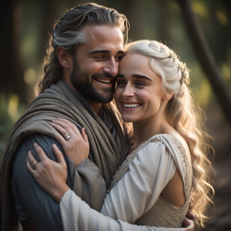 Daenerys hugging her husband by CrazyGamerDragon64 on DeviantArt