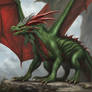 DreamUp Creation Green red dragon