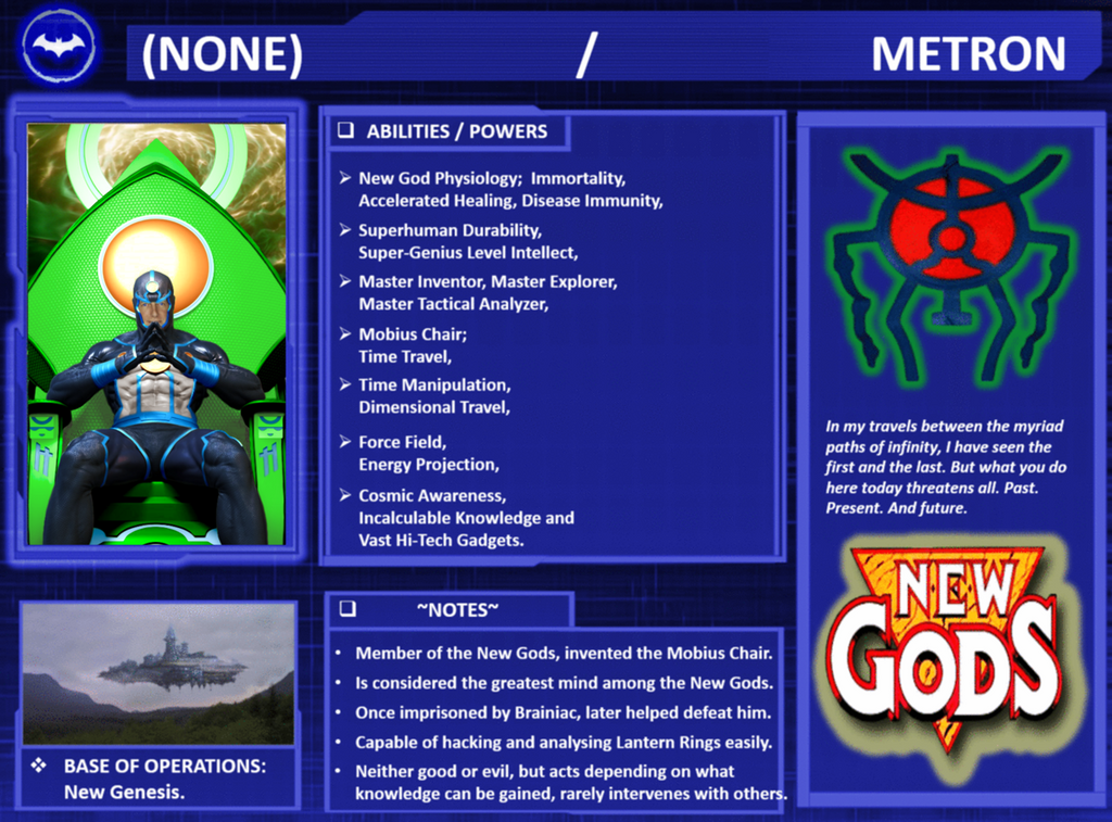 Character Profiles: Metron. by WallyRWest99 on DeviantArt