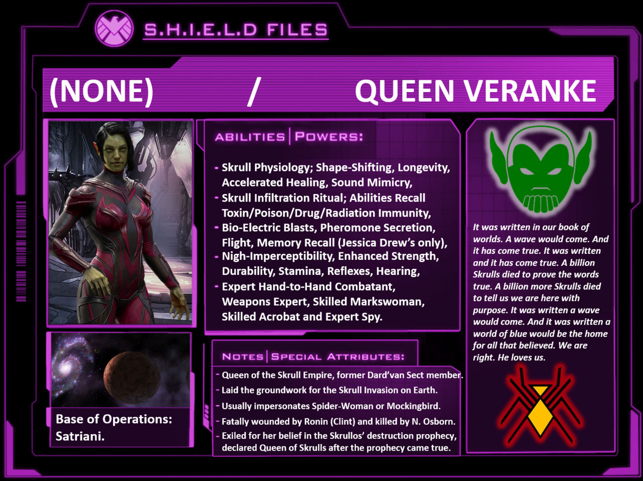 Veranke Character Profiles: Skrull Queen Veranke. by WallyRWest99 on DeviantArt