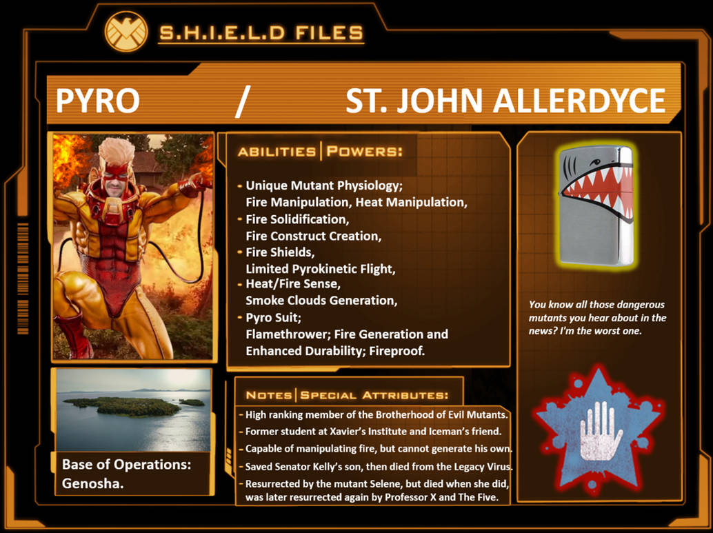 Character Profiles: Pyro. by WallyRWest99 on DeviantArt