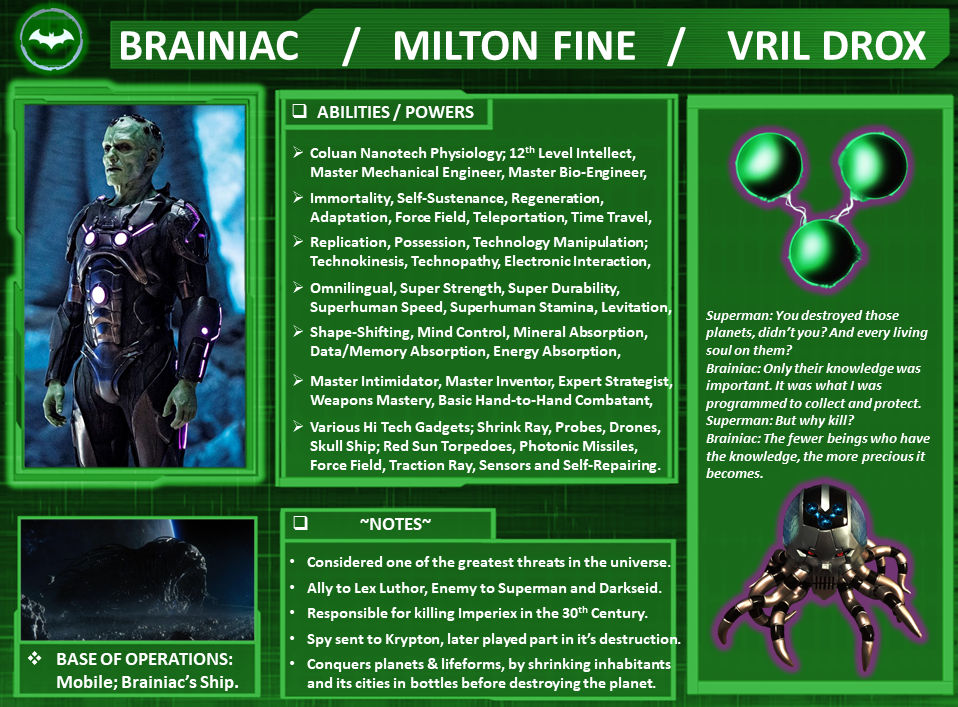 Character Profiles Brainiac. by WallyRWest99 on DeviantArt
