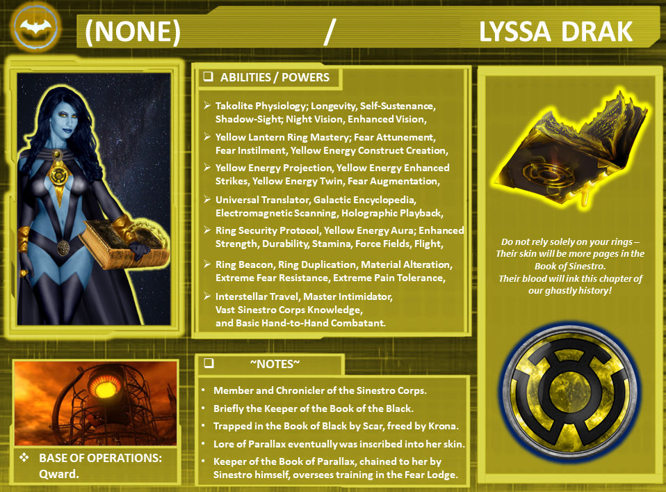 Character Profiles: Lyssa Drak. by WallyRWest99 on DeviantArt