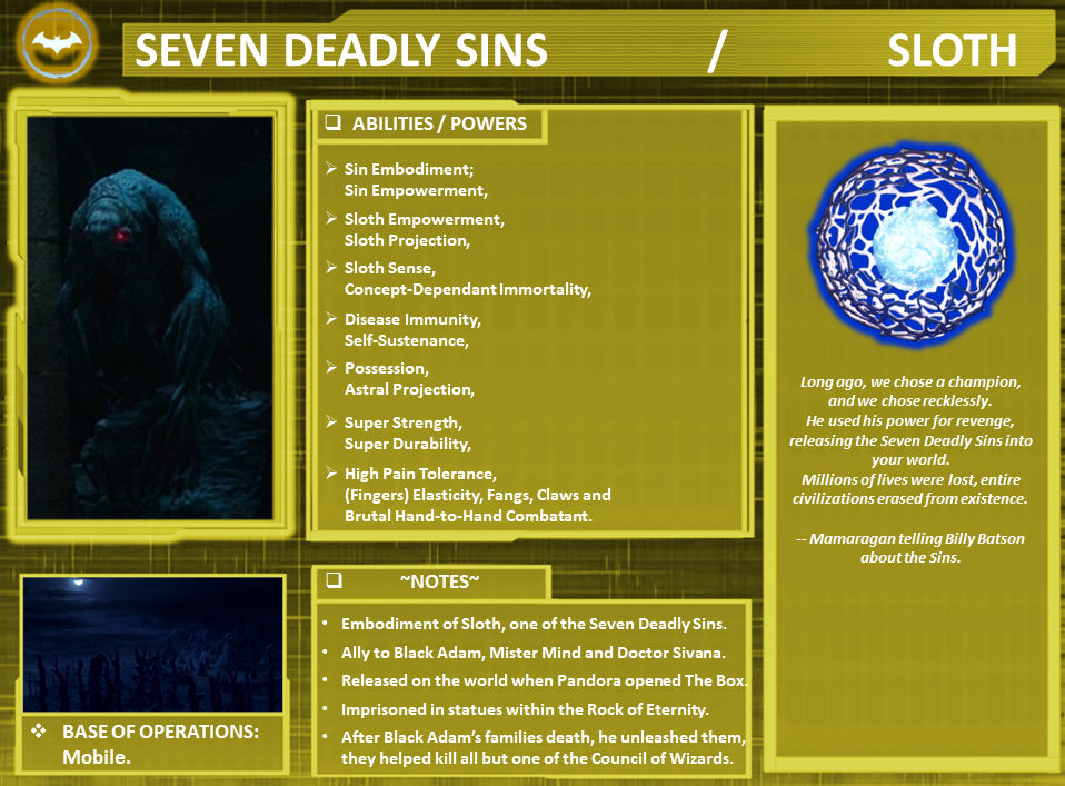 Character Profiles: Sloth. by WallyRWest99 on DeviantArt